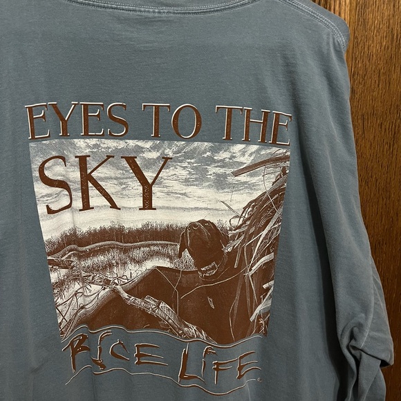Comfort Colors Rice Life long sleeve bluish color tshirt, 2XLarge, NWOT, - Picture 5 of 5